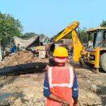 کالندی کنج کے نزدیک شاہین باغ 40فٹہ روڈ پر پلیا کا کام شروع