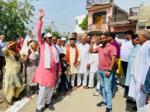 نجف گڑھ وارڈ کے تحت متراﺅگاﺅں کو چیتن وہار سے جوڑنے والی سڑک کا افتتاح