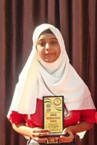 جے بی جی انٹرنیشنل اسکول کی طالبہ کی 10ویں کلاس میں نمایاں کامیابی