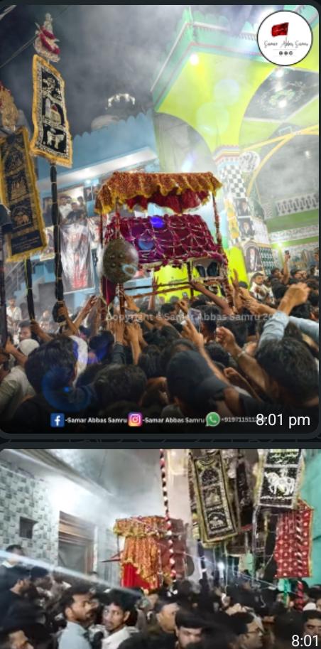 سانکھنی میں 7 محرم کو شبیہِ تابوت حضرتِ قاسمؑ اور 8 محرم کو شبیہِ جھولاءحضرت علی اضغرؑ کے جلوس بر آمد
